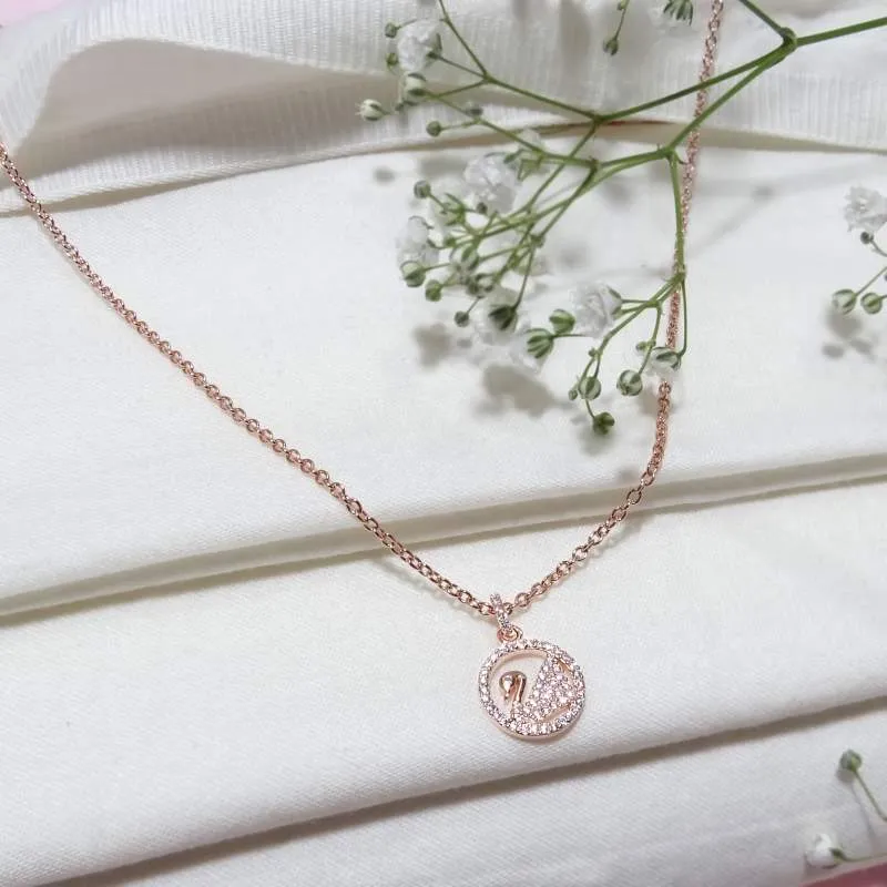 Radiant Rose Gold Swan Pendant Necklace