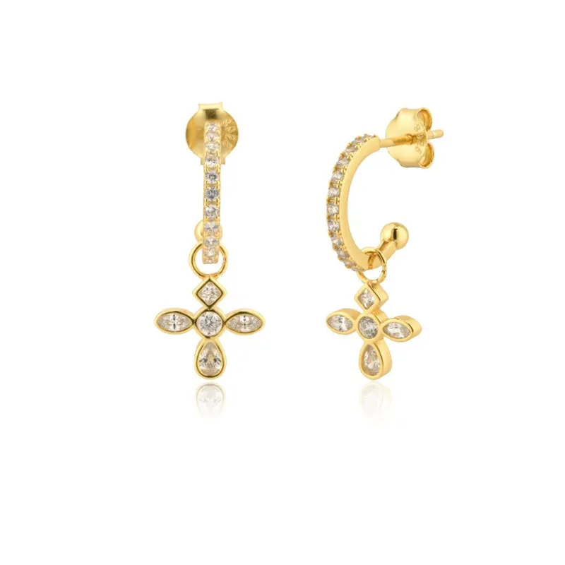 Rainbow Cross Zircon Bejeweled Jewelry Collection