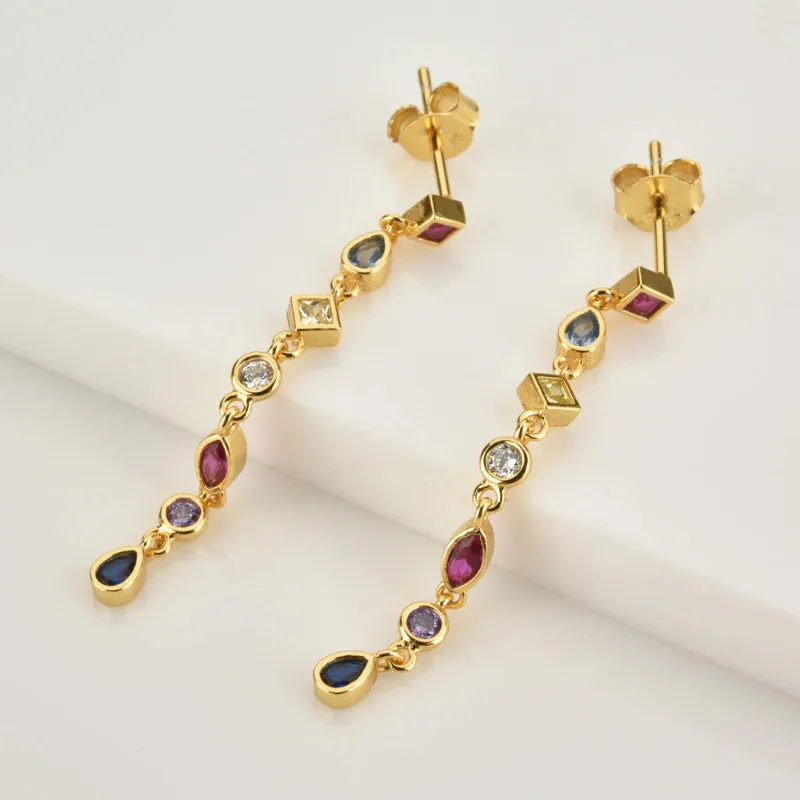 Rainbow Cross Zircon Bejeweled Jewelry Collection