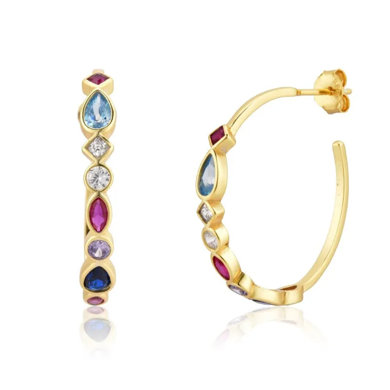 Rainbow Cross Zircon Bejeweled Jewelry Collection
