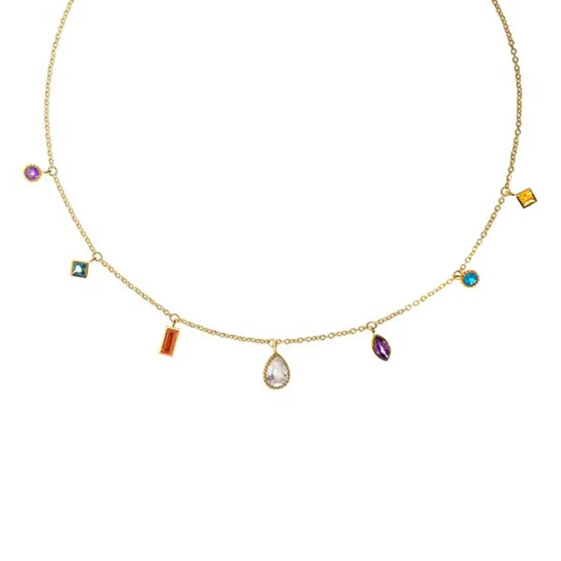 Rainbow Cross Zircon Bejeweled Jewelry Collection