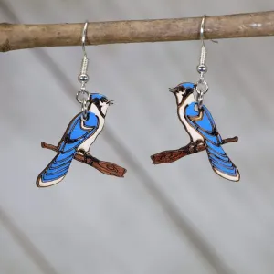 Realistic Blue Jay Dangle Earrings by Cate's Concepts, LLC