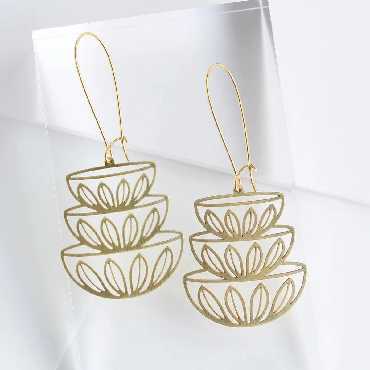 Retro Stacked Bowls Earrings
