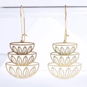 Retro Stacked Bowls Earrings