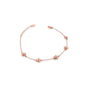 Rosegold Flower Cubic Zirconia Bracelet