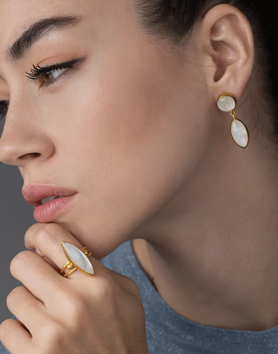 Rune Moonstone Drop Earrings