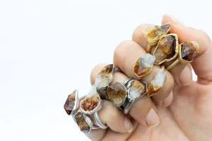 SALE Rough Citrine ring | Natural citrine ring