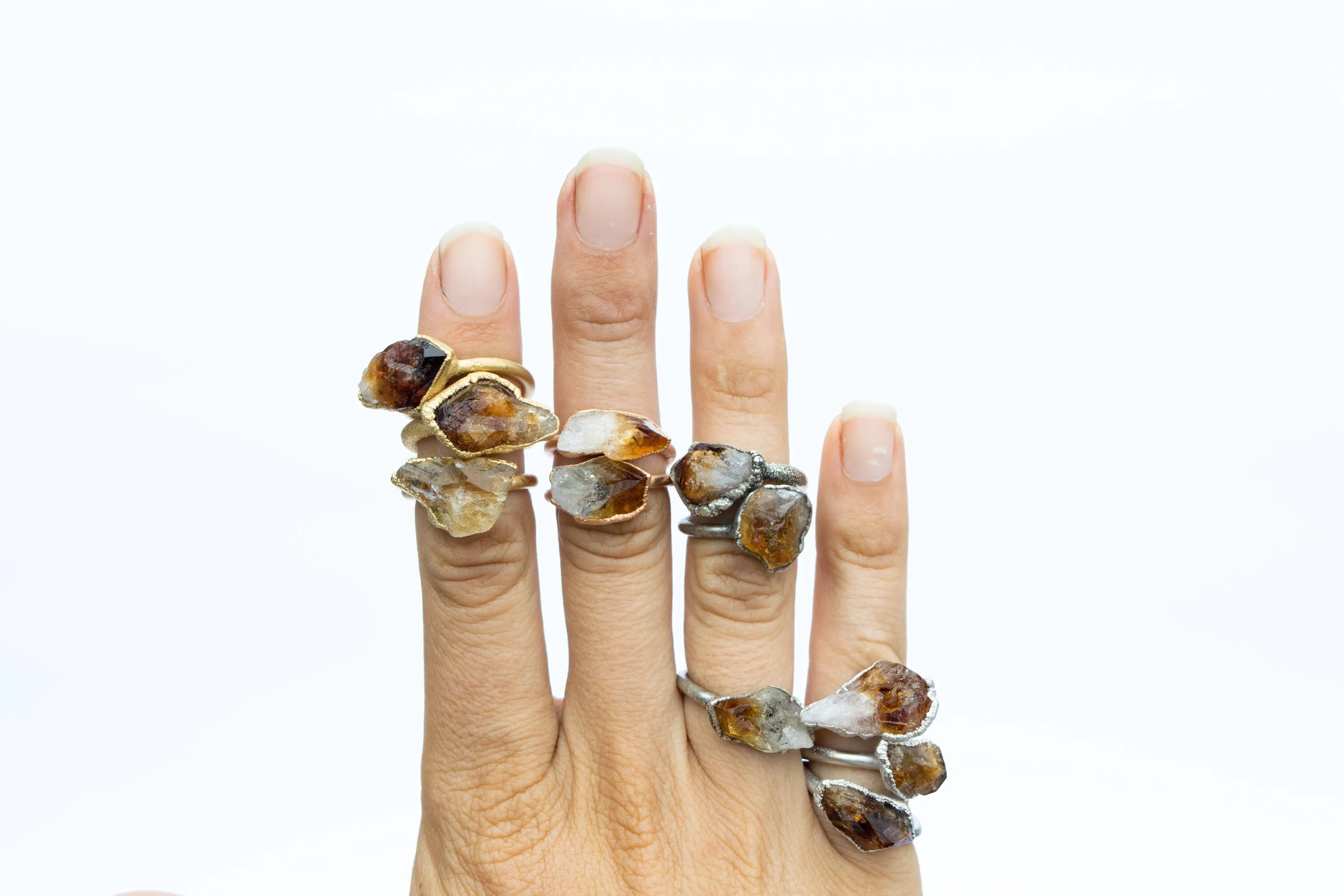 SALE Rough Citrine ring | Natural citrine ring