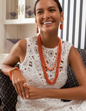 Sciacca Multi Strand Coral Earrings