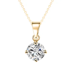 Silver & Gold Color Round Shape CZ Necklace