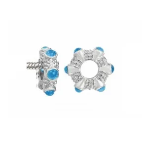 Silver & Swiss Blue Topaz Cabochon Charm S018SW