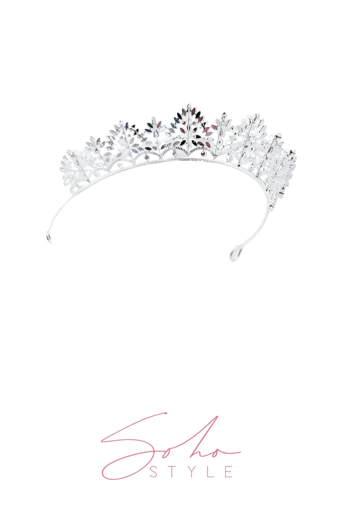 Silver Crystal Tiara Elegant Crown
