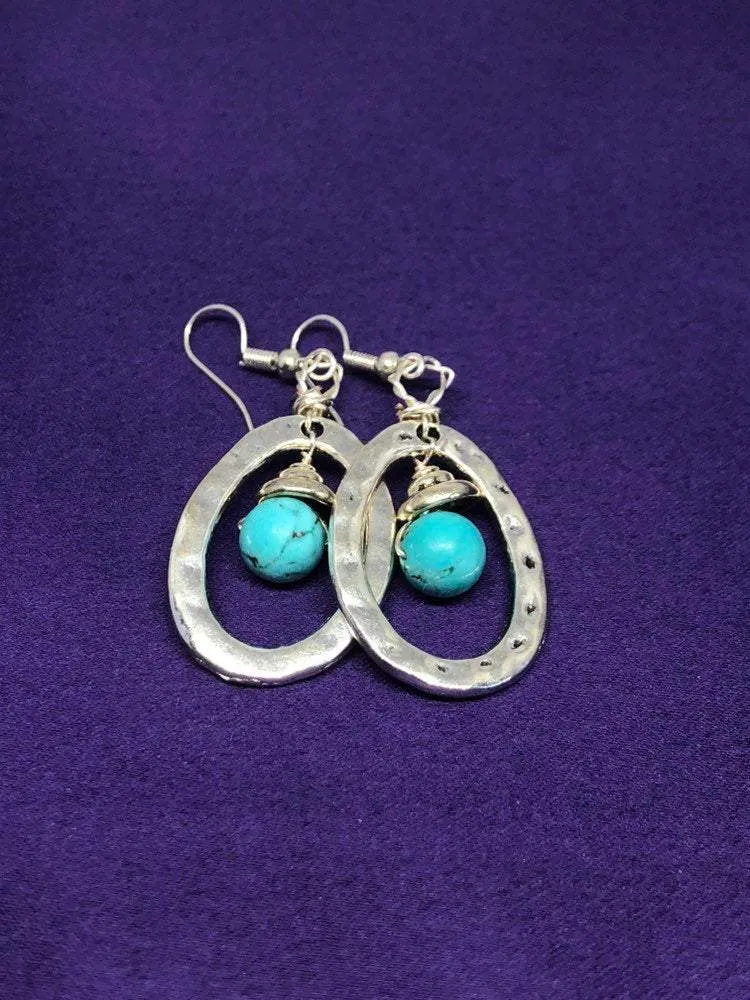 Silver Earrings with Turquoise