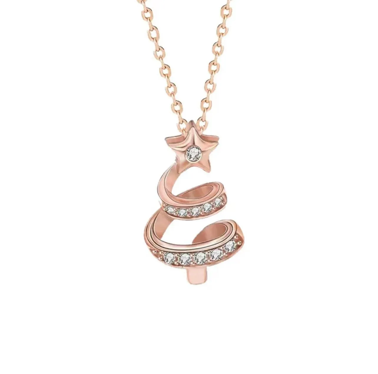 SISSLIA 2024 High Quality Light Luxury High-Grade Christmas Gift Small Lucky Star Christmas Tree Gift Necklace for Women