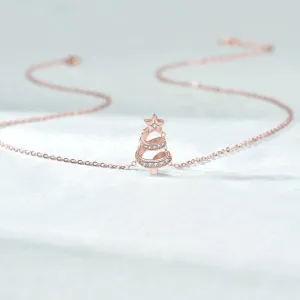 SISSLIA 2024 High Quality Light Luxury High-Grade Christmas Gift Small Lucky Star Christmas Tree Gift Necklace for Women