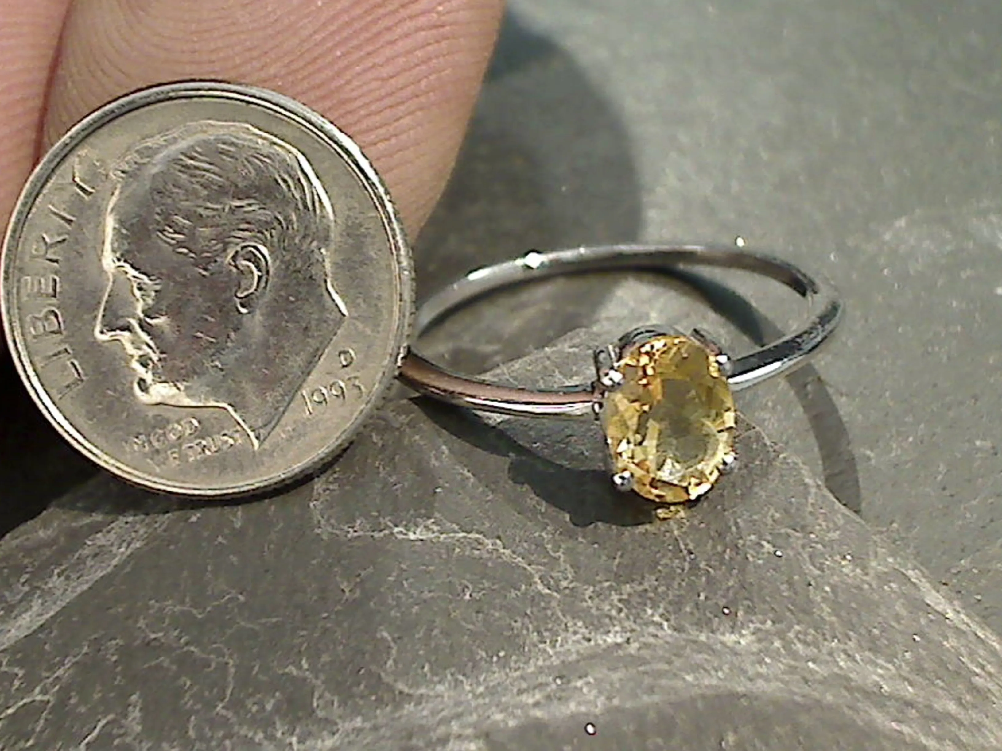 Size 5 Citrine, Sterling Silver Ring