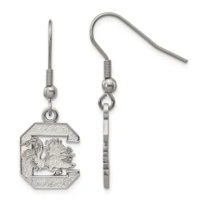 SOUTH CAROLINA STAINLESS STEEL BLOCK C DANGLE EARRINGS