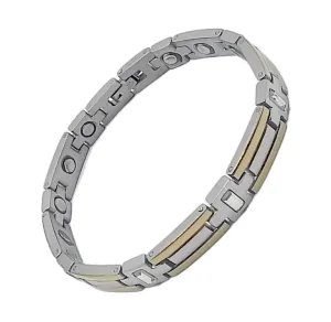 Stainless Steel Magnetic Two Toned Magnetic Bracelet