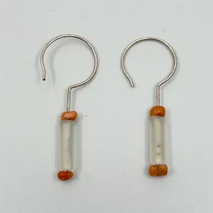 sterling silver coral & rock crystal earrings