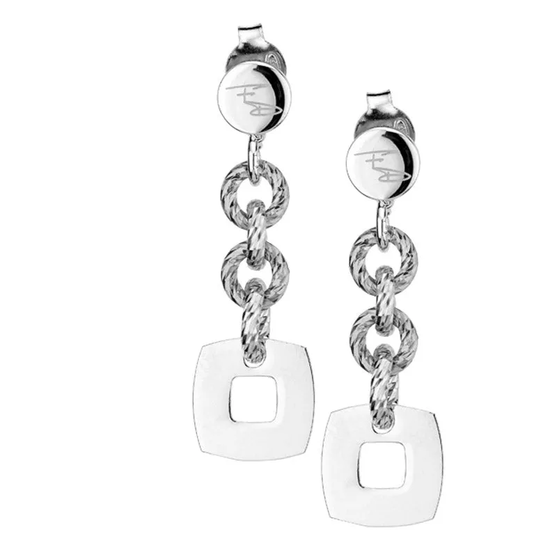 STERLING SILVER GLIMMER   SQUARE EARRINGS