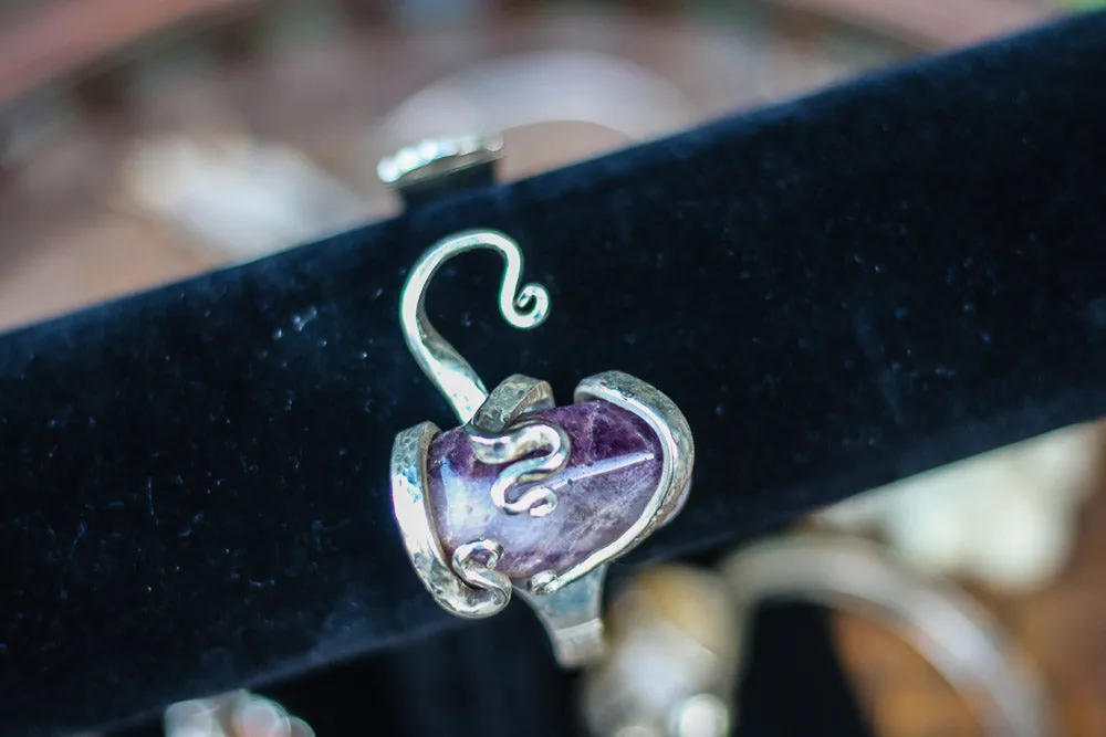 Sterling Silver   Natural Stone Fork Bracelet