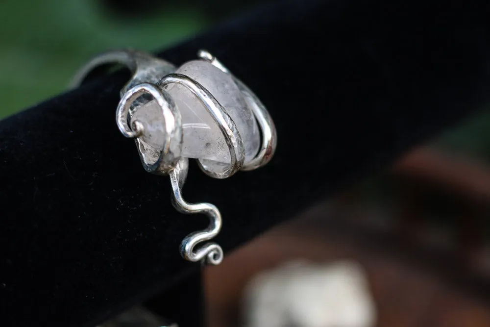 Sterling Silver   Natural Stone Fork Bracelet
