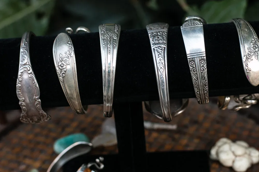 Sterling Silver   Natural Stone Fork Bracelet