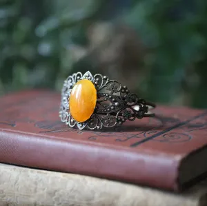 Stone Cuff Bracelet - Citrine, Goldstone, Mahogany Obsidian, Red Jasper, Leopardskin Jasper, Tigereye