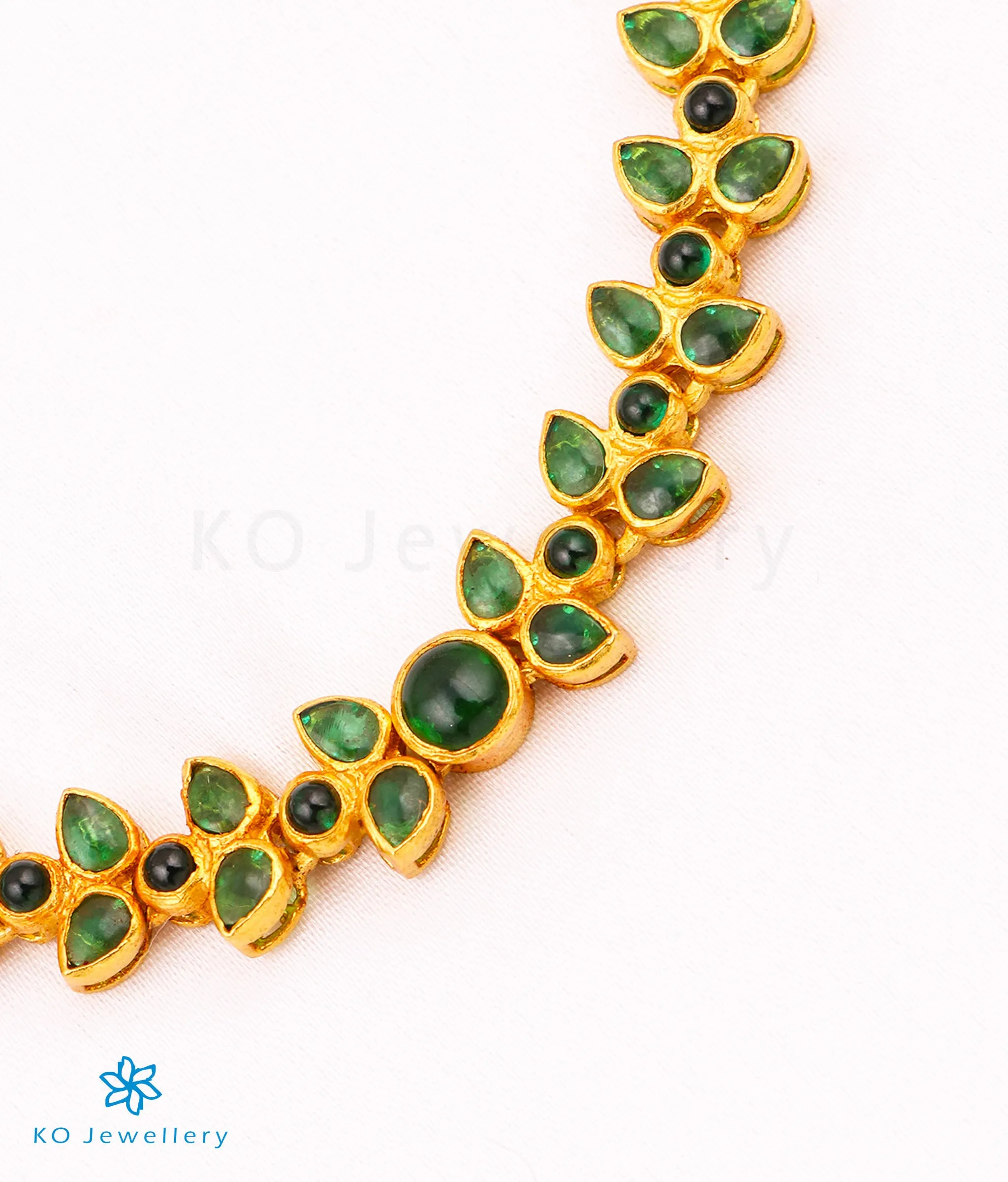 The Aroha Silver Kempu Necklace (Green)