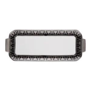 Tiara Black & Platinum Oblong Cake Platter