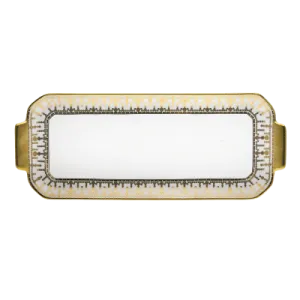Tiara White & Gold Oblong Cake Platter