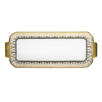 Tiara White & Gold Oblong Cake Platter