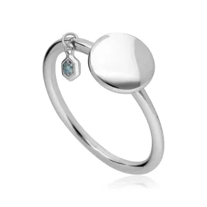 Topas Gravur Ring in Sterling Silber
