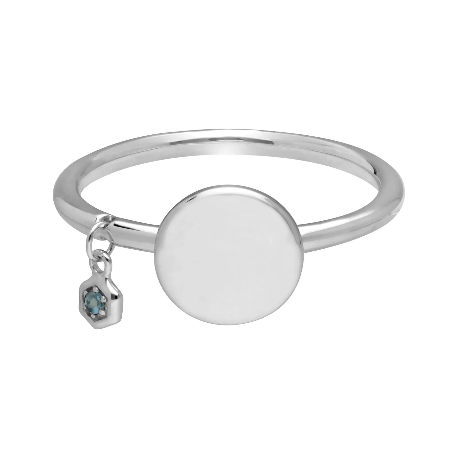 Topas Gravur Ring in Sterling Silber