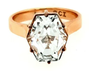 Topaz 9ct Yellow & White Gold Ring Handmade Jewellery Pale Blue Topaz Size I 1/2