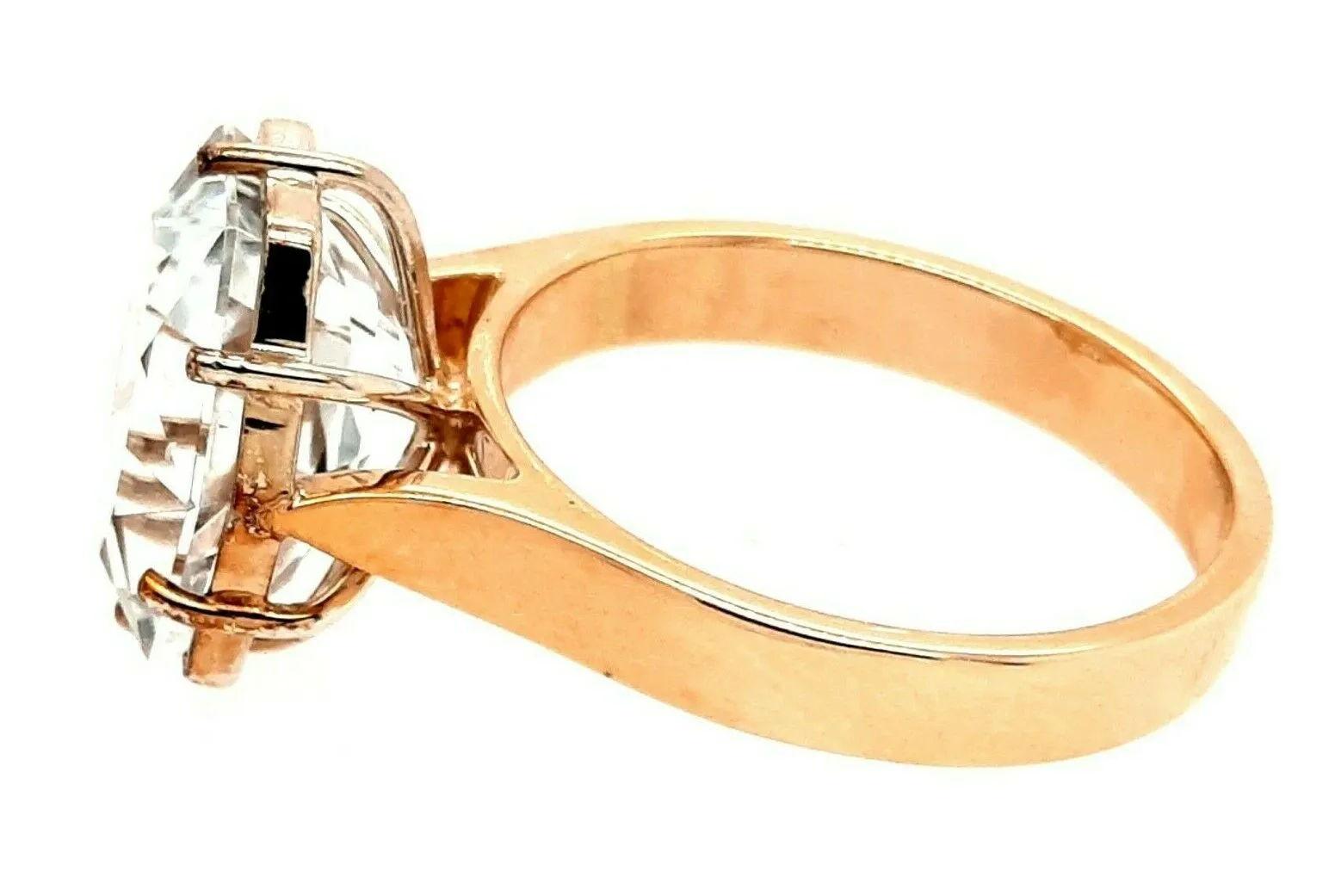 Topaz 9ct Yellow & White Gold Ring Handmade Jewellery Pale Blue Topaz Size I 1/2