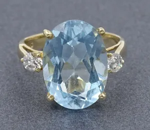 Topaz & Cubic Zirconia 14ct Yellow Gold Ring