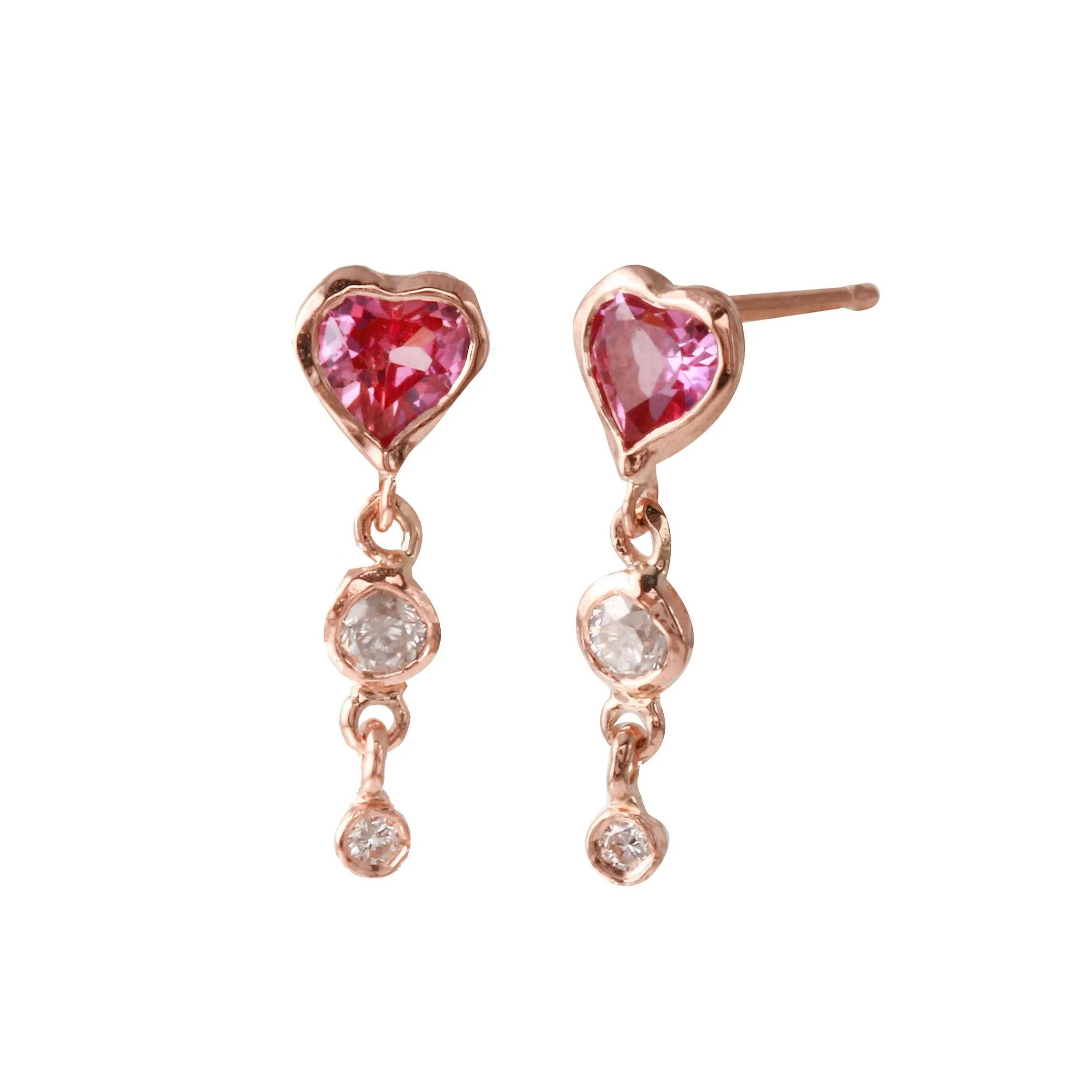 Topaz Heart Diamond Dangle Earring