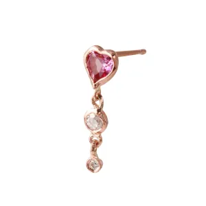 Topaz Heart Diamond Dangle Earring