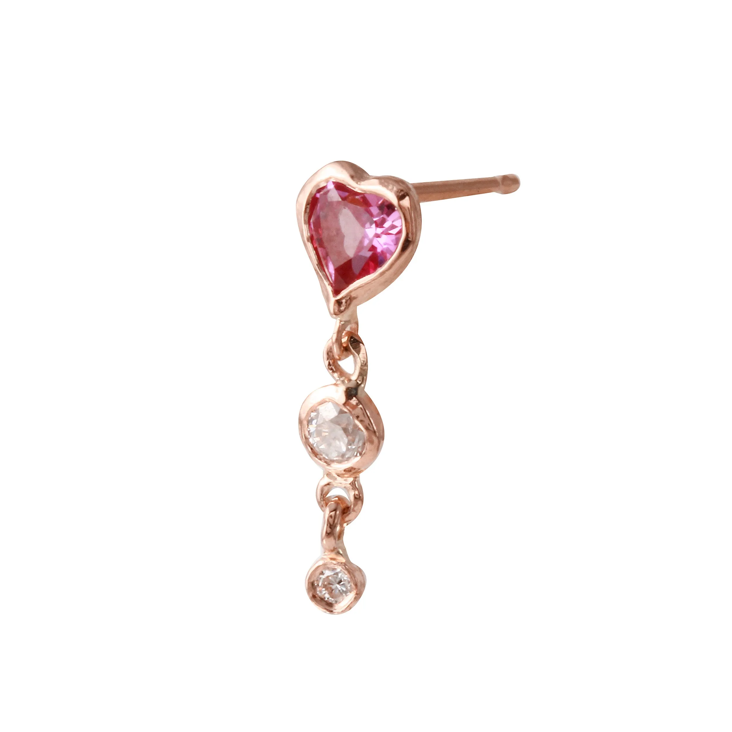 Topaz Heart Diamond Dangle Earring