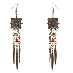 Tribal Fashion Exotic Long Drop Glass Beads Dangle Earrings E823 Multi