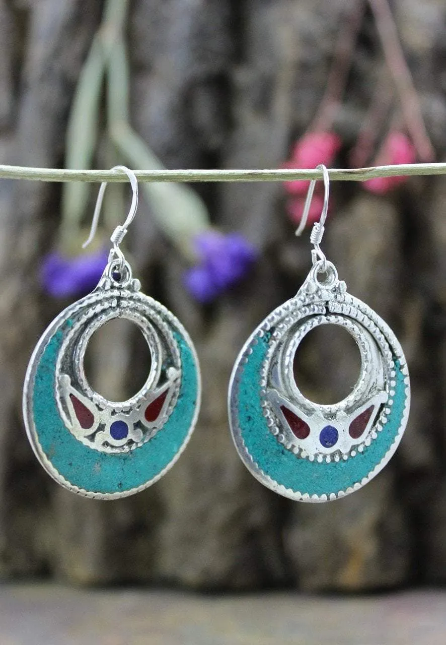 Turquoise Hoop Earrings