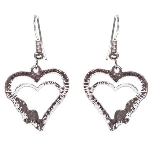 Valentines Jewelry Beautiful Crystal Rhinestone Hearts Earrings E907 Silver