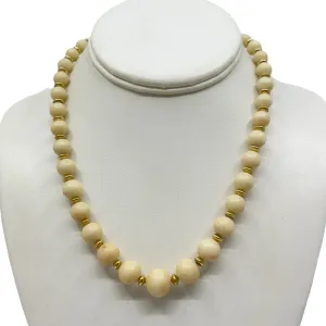 Vintage Gold Filled graduated angel skin coral bead necklace GM05