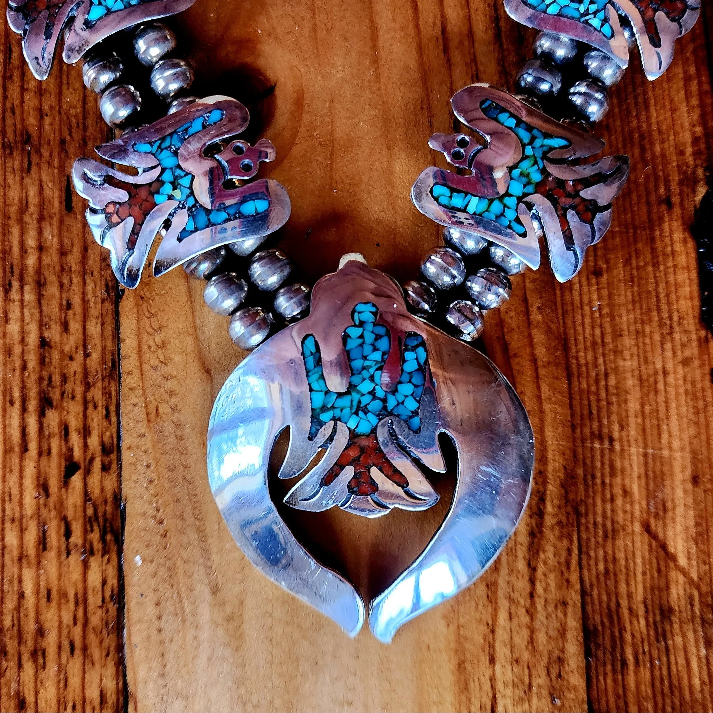Vintage Peyote Bird Necklace