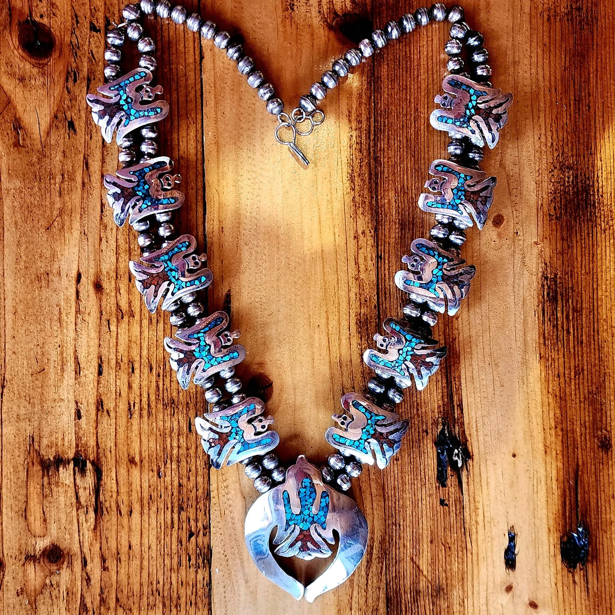 Vintage Peyote Bird Necklace