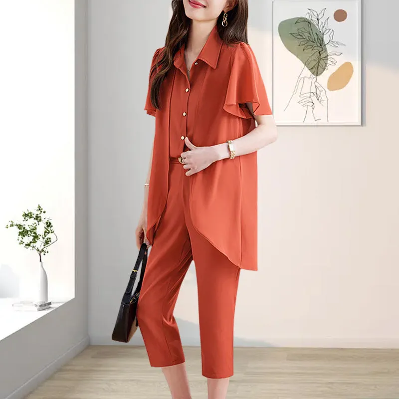 Women's Chiffon Business Two-Piece for Summer