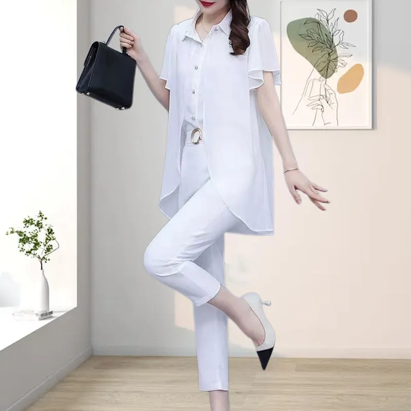 Women's Chiffon Business Two-Piece for Summer