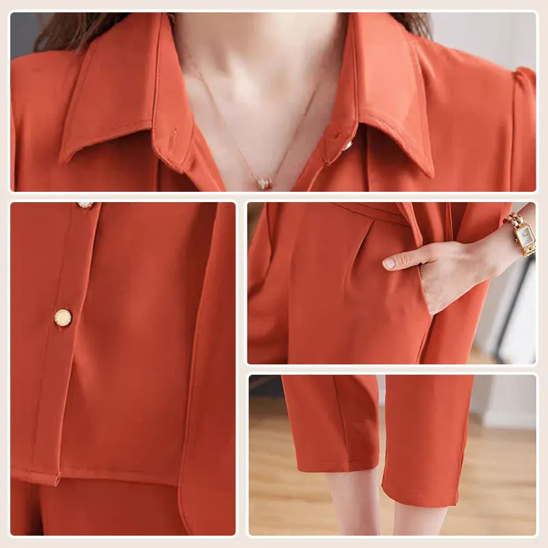 Women's Chiffon Business Two-Piece for Summer