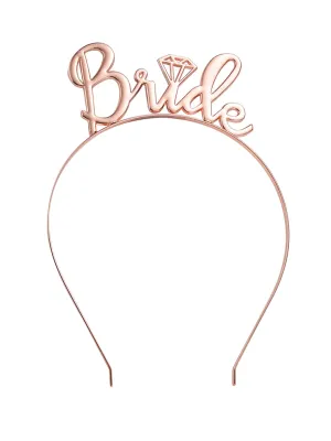 Yellow Chimes Hair Band for Girls & Women Hair Accessories for Women Rose Gold Bride Tiara for Women Bridal Shower Haldi Bachelorette Hairband for Women Gift for Women & Girls